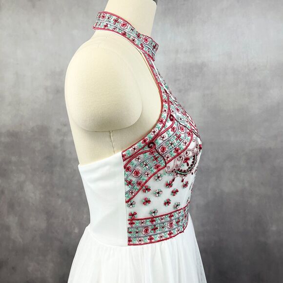 Blondie Nites Prom Dress Gown Size 11 Formal Tulle Embroidered Fairy Wedding Y2K - Picture 5 of 13